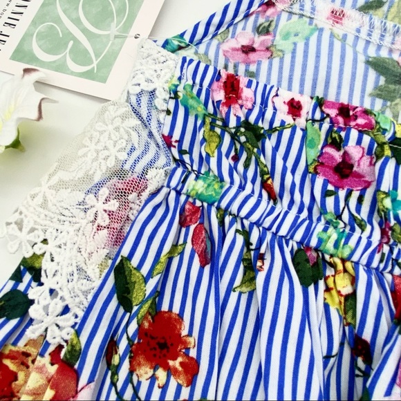 NWT Bonnie Jean Floral & Lace Halter Maxi Dress, 2T - Picture 8 of 14